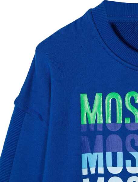 Hanorace Moschino Felpa In Cotone Con Logo BLUE Baieti (BM 15743711) 3