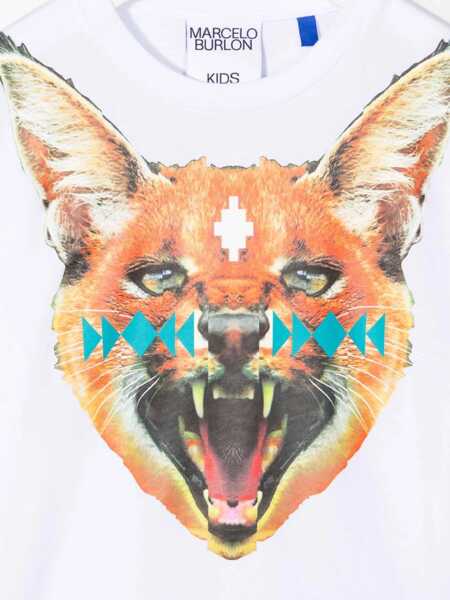 Tricouri Marcelo Burlon T-Shirt In Jersey Di Cotone Con Stampa WHITE Baieti (BM 15743843) 3