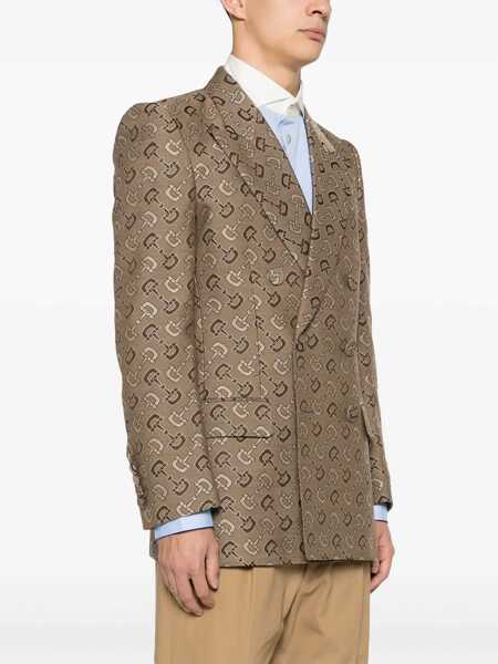Sacouri office Gucci Maxi Clamp Pattern Cotton Jacket BROWN Barbati (BM 15744320) 3