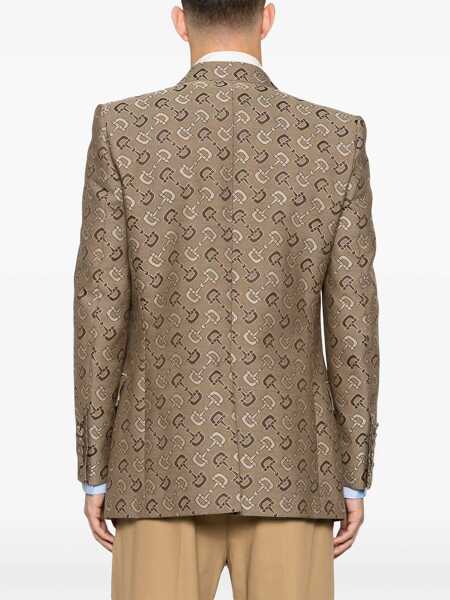 Sacouri office Gucci Maxi Clamp Pattern Cotton Jacket BROWN Barbati (BM 15744320) 4