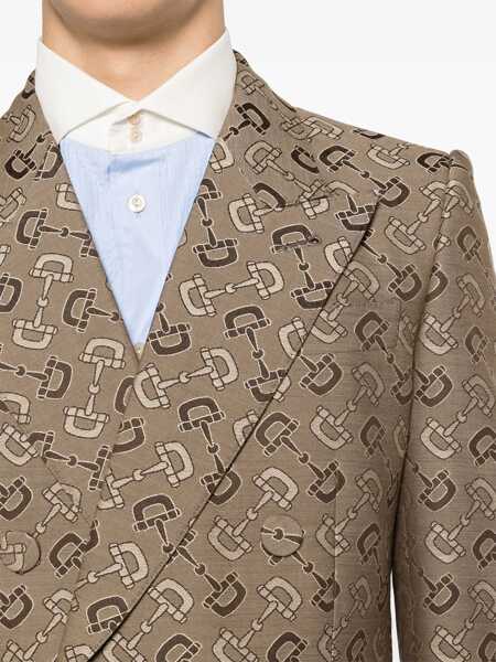 Sacouri office Gucci Maxi Clamp Pattern Cotton Jacket BROWN Barbati (BM 15744320) 5