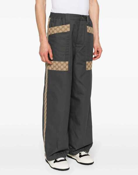 Pantaloni casual Gucci Cotton Fabric Pants With Gg Inserts MULTICOLOUR Barbati (BM 15744401) 3