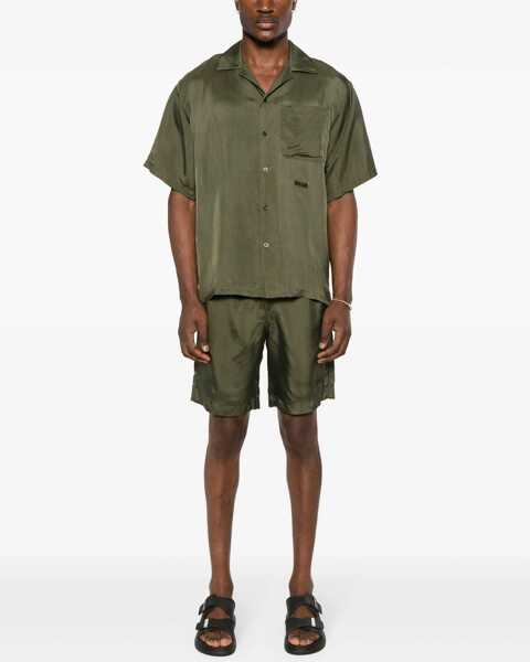 Pantaloni scurti MSGM Cupro Bermuda Shorts GREEN Barbati (BM 15745055) 2