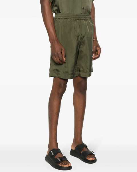 Pantaloni scurti MSGM Cupro Bermuda Shorts GREEN Barbati (BM 15745055) 3