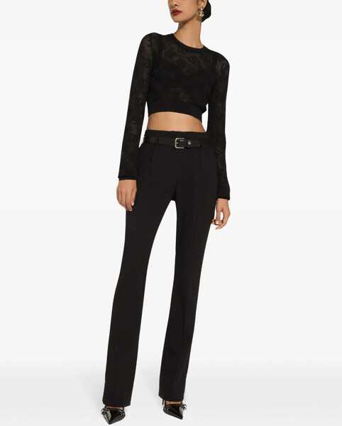 Pulovere casual Dolce & Gabbana Jacquard Logo Jersey BLACK Femei (BM 15745157) 3