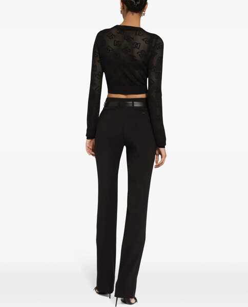 Pulovere casual Dolce & Gabbana Jacquard Logo Jersey BLACK Femei (BM 15745157) 4