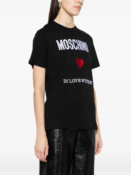 Tricouri Moschino T-Shirt With Logo BLACK Femei (BM 15745232) 3