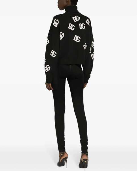 Pulovere casual Dolce & Gabbana Jersey With Logo Inlay BLACK Femei (BM 15745328) 4