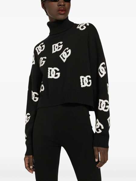 Pulovere casual Dolce & Gabbana Jersey With Logo Inlay BLACK Femei (BM 15745328) 5