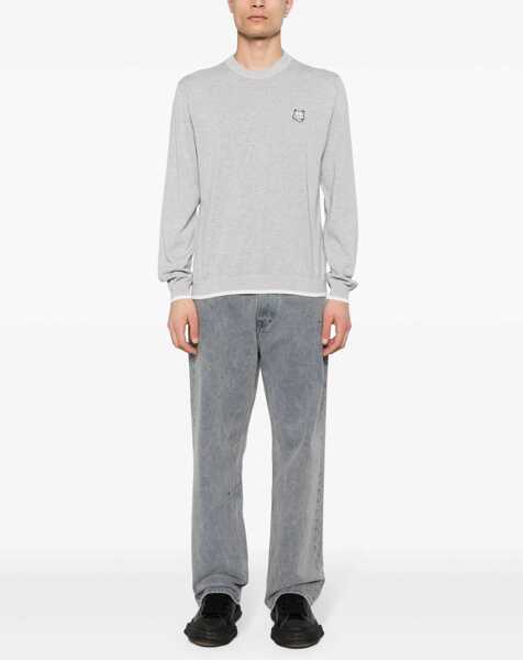 Pulovere casual MAISON KITSUN Fox Head Jersey GREY Barbati (BM 15745442) 2