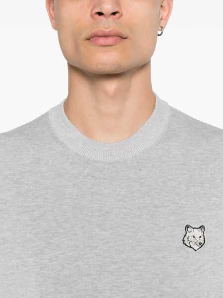 Pulovere casual MAISON KITSUN Fox Head Jersey GREY Barbati (BM 15745442) 5