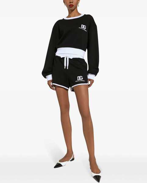 Pantaloni scurti Dolce & Gabbana Shorts With Logo Embroidery BLACK Femei (BM 15745535) 2