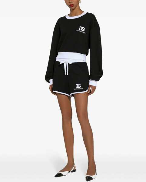 Pantaloni scurti Dolce & Gabbana Shorts With Logo Embroidery BLACK Femei (BM 15745535) 3