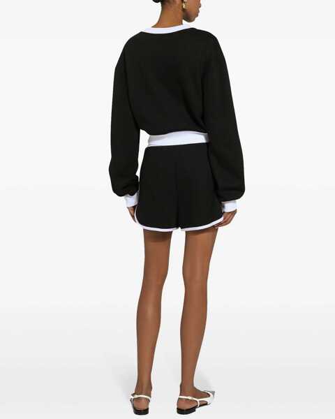 Pantaloni scurti Dolce & Gabbana Shorts With Logo Embroidery BLACK Femei (BM 15745535) 4