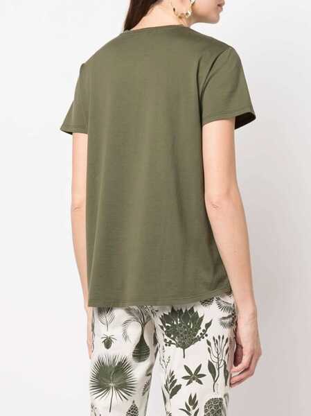 Tricouri Aspesi Cotton T-Shirt MILITARY GREEN Femei (BM 15745640) 4