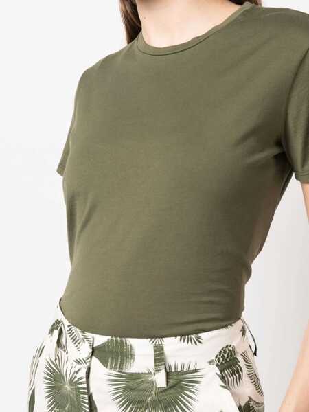 Tricouri Aspesi Cotton T-Shirt MILITARY GREEN Femei (BM 15745640) 5