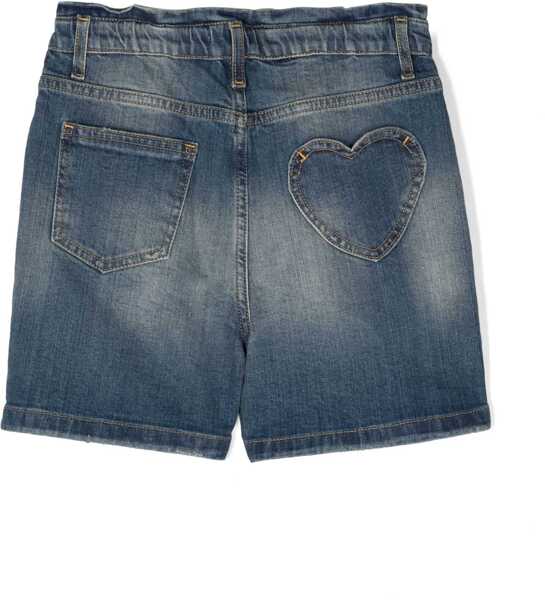 Pantaloni scurti Golden Goose Journey/ Girls Elasticated Waist Short/ Medium Stone Washed Denim/ Heart Pocket DENIM Fete (BM 15745784) 2