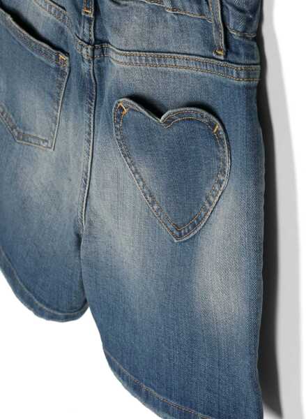 Pantaloni scurti Golden Goose Journey/ Girls Elasticated Waist Short/ Medium Stone Washed Denim/ Heart Pocket DENIM Fete (BM 15745784) 3