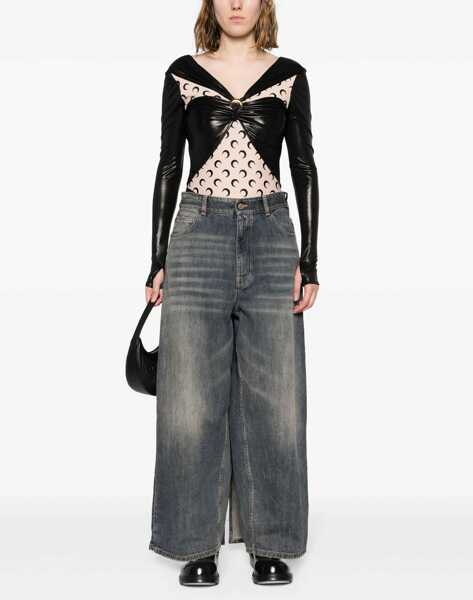 Body-uri MARINE SERRE Draped Bodysuit BLACK Femei (BM 15746099) 2