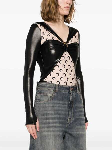 Body-uri MARINE SERRE Draped Bodysuit BLACK Femei (BM 15746099) 3