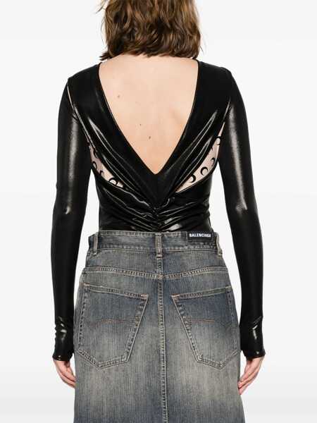 Body-uri MARINE SERRE Draped Bodysuit BLACK Femei (BM 15746099) 4