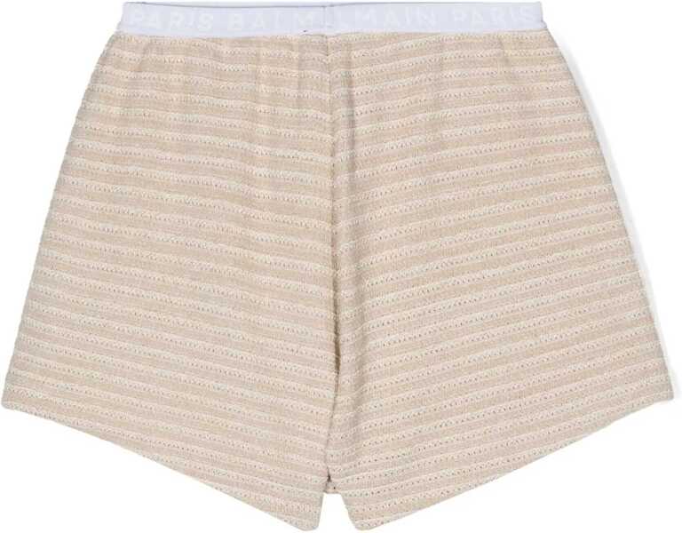 Pantaloni scurti Balmain Knit Shorts BEIGE Fete (BM 15746249) 2