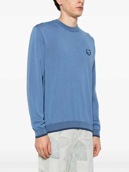 Pulovere casual MAISON KITSUN Fox Head Jersey AZURE Barbati (BM 15746777) 3