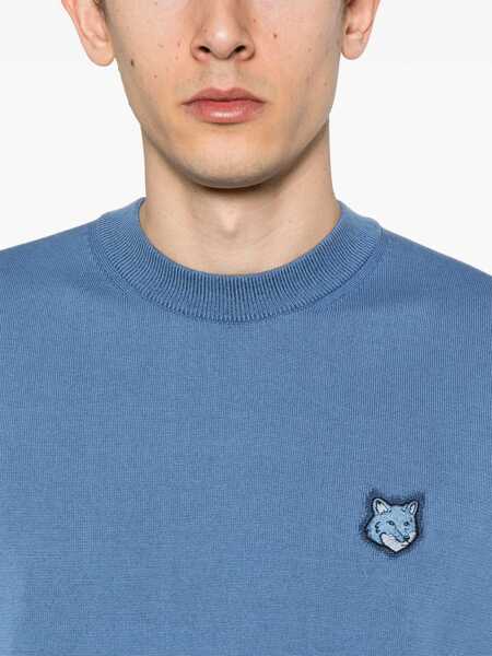 Pulovere casual MAISON KITSUN Fox Head Jersey AZURE Barbati (BM 15746777) 5