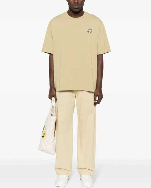 Tricouri MAISON KITSUN Fox Head T-Shirt BEIGE Barbati (BM 15746966) 2