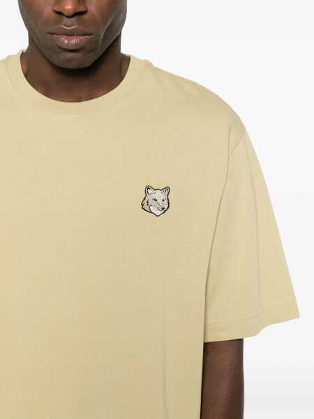 Tricouri MAISON KITSUN Fox Head T-Shirt BEIGE Barbati (BM 15746966) 5