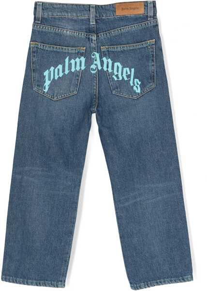 Blugi drepti Palm Angels Curved Stone Reg.den.pants BLUE Fete (BM 15747167) 2