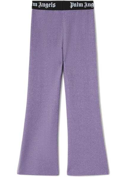 Pantaloni casual Palm Angels Logoband Lurexrib Flarepants LILAC Fete (BM 15747521) 2