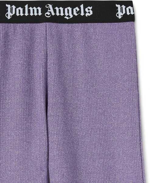 Pantaloni casual Palm Angels Logoband Lurexrib Flarepants LILAC Fete (BM 15747521) 3