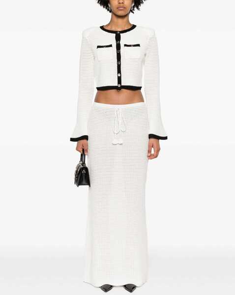 Cardigane Self-Portrait Crochet Cardigan WHITE Femei (BM 15747800) 2