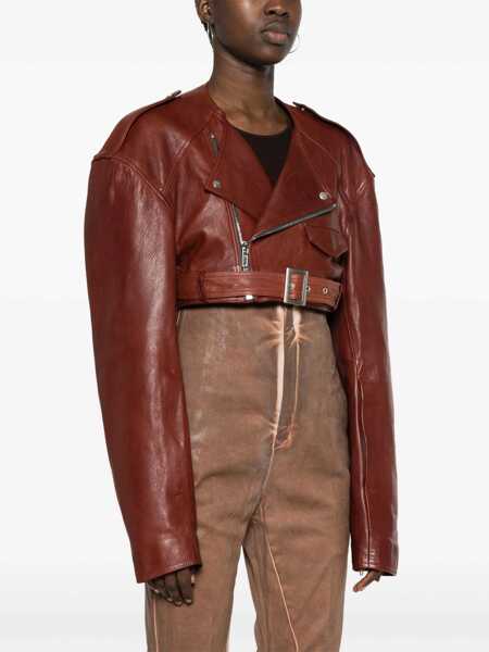 Geci de piele Rick Owens Leather Jacket BORDEAUX Femei (BM 15748151) 3