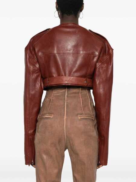 Geci de piele Rick Owens Leather Jacket BORDEAUX Femei (BM 15748151) 4