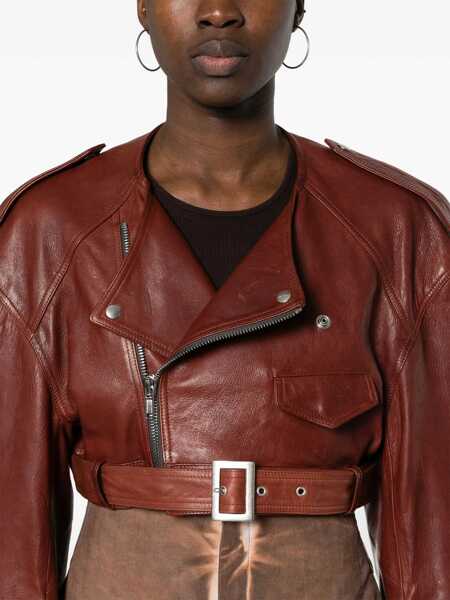 Geci de piele Rick Owens Leather Jacket BORDEAUX Femei (BM 15748151) 5