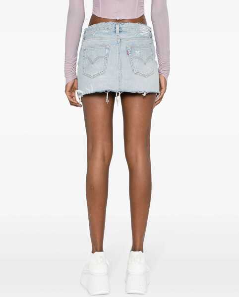 Fuste casual ERL Erl X Levis Skirt BLUE Femei (BM 15748304) 4