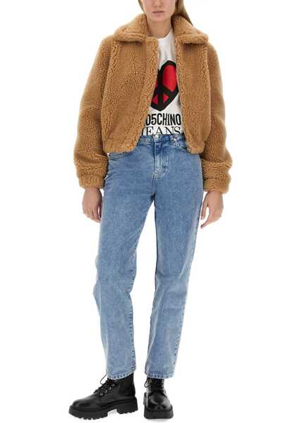 Trenciuri MOSCHINO JEANS Furry Effect Jacket BEIGE Femei (BM 15748331) 2
