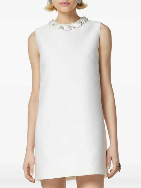 Rochii casual Versace Mini Duchesse Dress With Crystals WHITE Femei (BM 15748361) 3