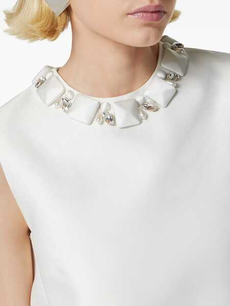 Rochii casual Versace Mini Duchesse Dress With Crystals WHITE Femei (BM 15748361) 5