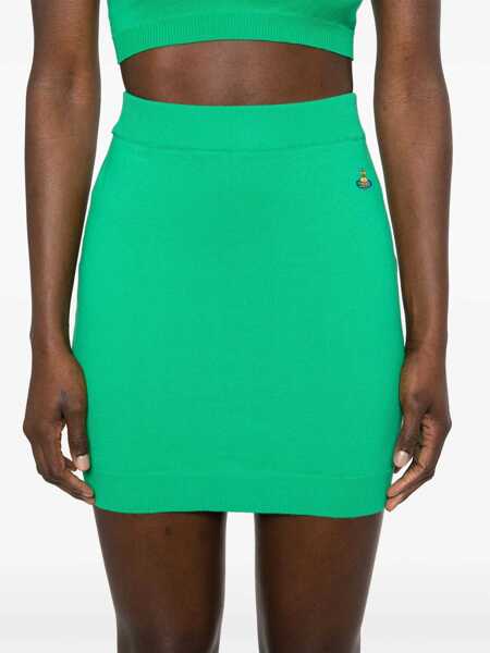 Fuste casual Vivienne Westwood Mini Bea Skirt GREEN Femei (BM 15748535) 5