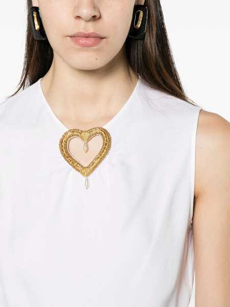 Bluze Moschino Blouse With Heart Applique WHITE Femei (BM 15748760) 5