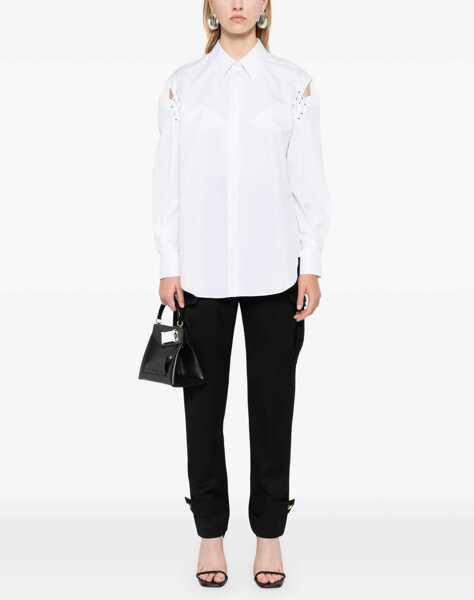 Camasi elegante Alexander McQueen Cocoon Shirt With Cut-Out Details WHITE Femei (BM 15749009) 2