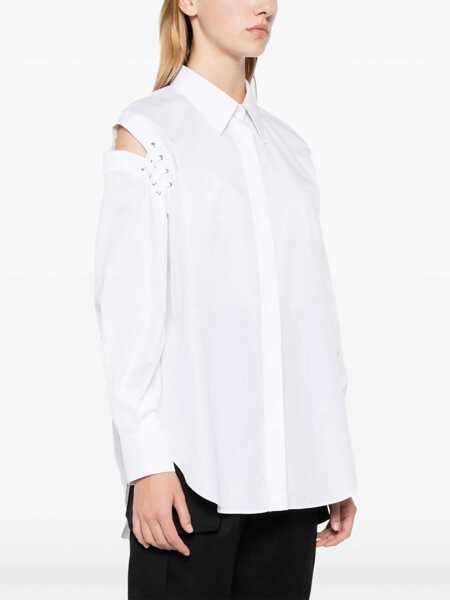 Camasi elegante Alexander McQueen Cocoon Shirt With Cut-Out Details WHITE Femei (BM 15749009) 3