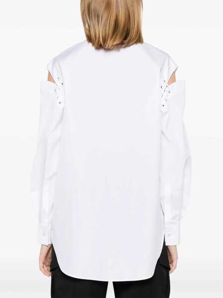 Camasi elegante Alexander McQueen Cocoon Shirt With Cut-Out Details WHITE Femei (BM 15749009) 4