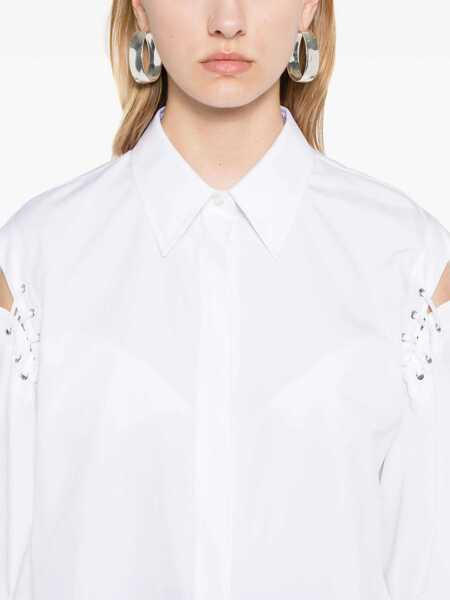 Camasi elegante Alexander McQueen Cocoon Shirt With Cut-Out Details WHITE Femei (BM 15749009) 5