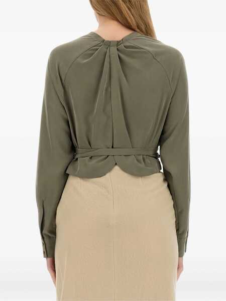 Bluze ALYSI Top With Ruffles GREEN Femei (BM 15749174) 3