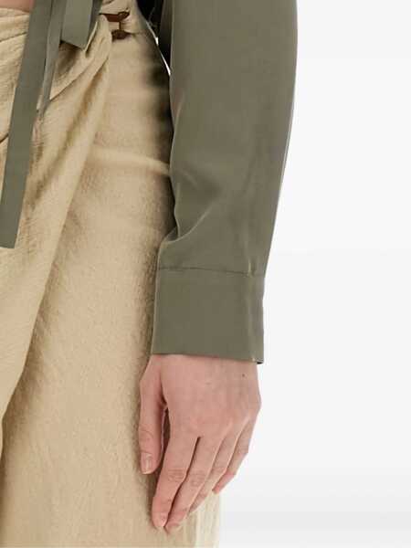 Bluze ALYSI Top With Ruffles GREEN Femei (BM 15749174) 4