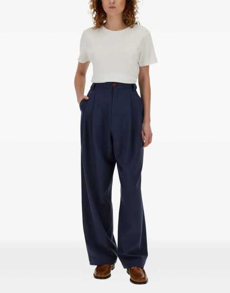 Pantaloni casual ALYSI Canvas Pants BLUE Femei (BM 15749198) 2
